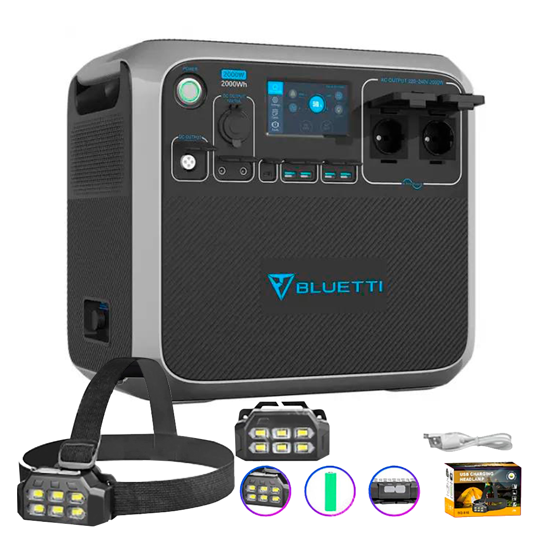 Зарядна станція універсальна Bluetti ac200p 2000 W (електростанція, UPS, ДБЖ) + з ліхтариком налобним