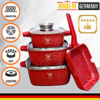 Набір каструль із антипригарним покриттям Німеччина Каструлі квадратні зі сковородою гриль Top Kitchen Набір посуду