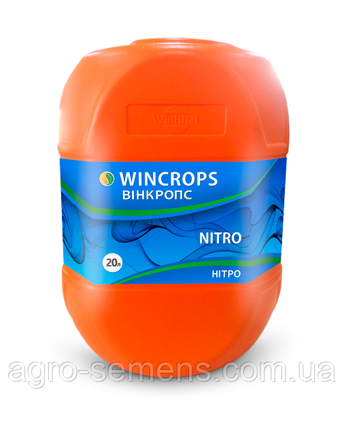 Вінкропс Нітро 20 л від WinBRel – мікродобриво з високим вмістом азоту для стимуляції росту та антистресового захисту рослин