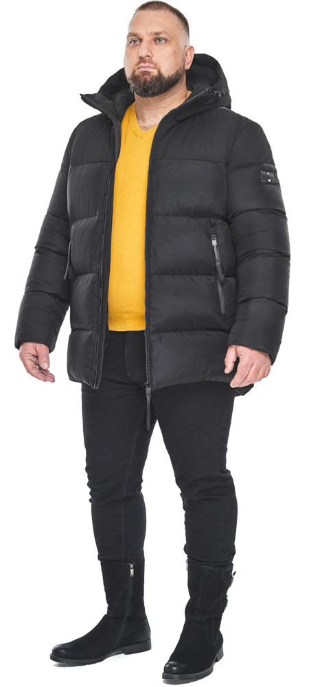 Чорна повсякденна коротка зимова куртка для чоловіків модель 15885 54 (XXL)