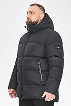 Чоловіча зимова графітова куртка з нашивкою модель 15885 54 (XXL), фото 5