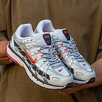 Кросівки Nike P-6000 Platinum Varsity Red / Найк П-6000 Платинум Білі із Сріблястим та Червоним, фото 3