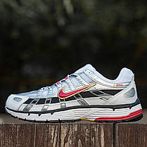 Кросівки Nike P-6000 Platinum Varsity Red / Найк П-6000 Платинум Білі із Сріблястим та Червоним, фото 4