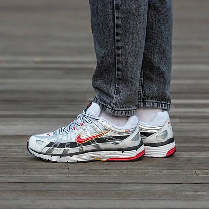 Кросівки Nike P-6000 Platinum Varsity Red / Найк П-6000 Платинум Білі із Сріблястим та Червоним, фото 1