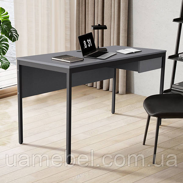 Стіл Осло з шухлядою (1187х600х750) чорний графіт, Сірий Шифер