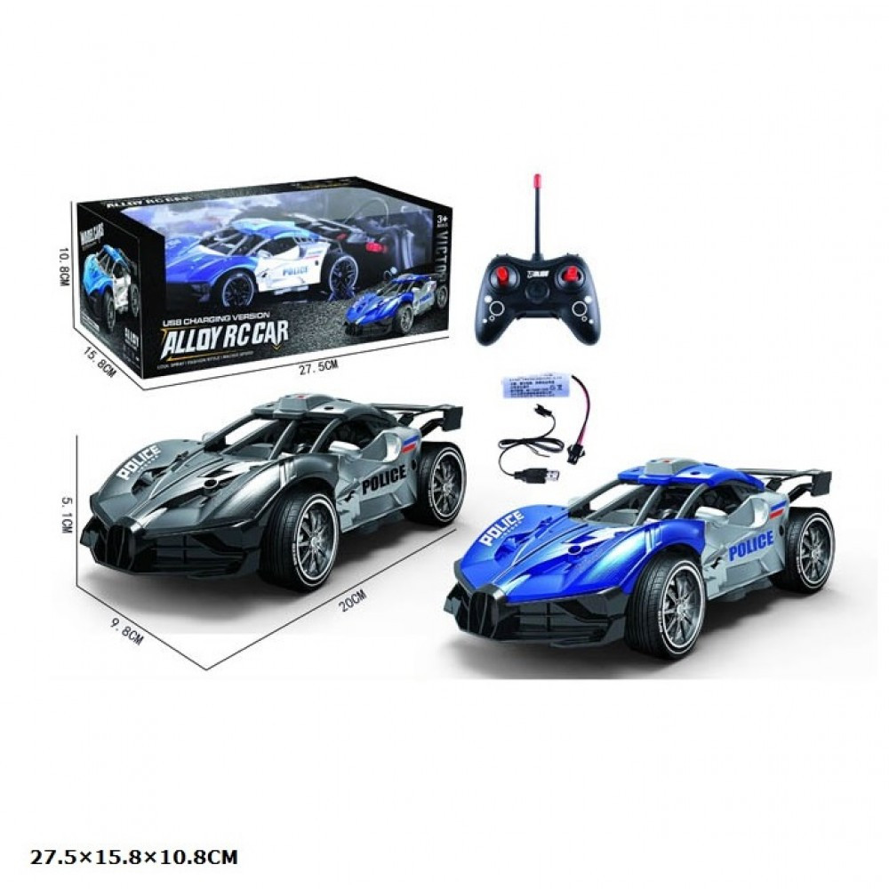 Машинка Поліція на радіокеруванні (металопластик, масштаб 1:22, пульт 49 MHz, акум. 3.7V, 2 колір) 699 D-4