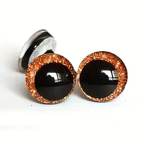 Очі зі зміщеним зіницім і райдужною оболонкою, 16 мм, карі, пара