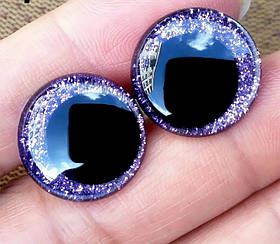 Очі зі зміщеним зіницім і райдужною оболонкою, 16 мм, фіолетові, пара