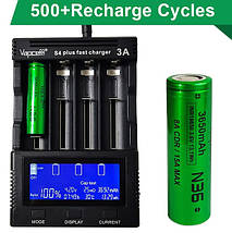 Акумулятор 18650 літій-іонний (Li-Ion) Vapcell INR18650 N36, 3650mAh, 8A, 4.2/3.6/2.5V, Green, фото 5
