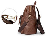 Рюкзак дівчина м'який штучний шкіра Модний новий фасон Міський рюкзак стильний тільки опт, фото 4