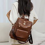 Рюкзак дівчина м'який штучний шкіра Модний новий фасон Міський рюкзак стильний тільки опт, фото 3