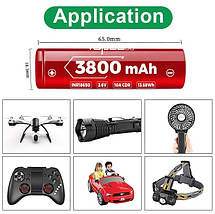 Акумулятор Vapcell F38, INR 18650, Li-Ion, 3800mAh, 10A, 4.2/3.6/2.5V, фото 3