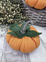 Гарбуз текстильний, осінній декор, гарбузик із ткані, декоративний гарбуз, 10-12 см