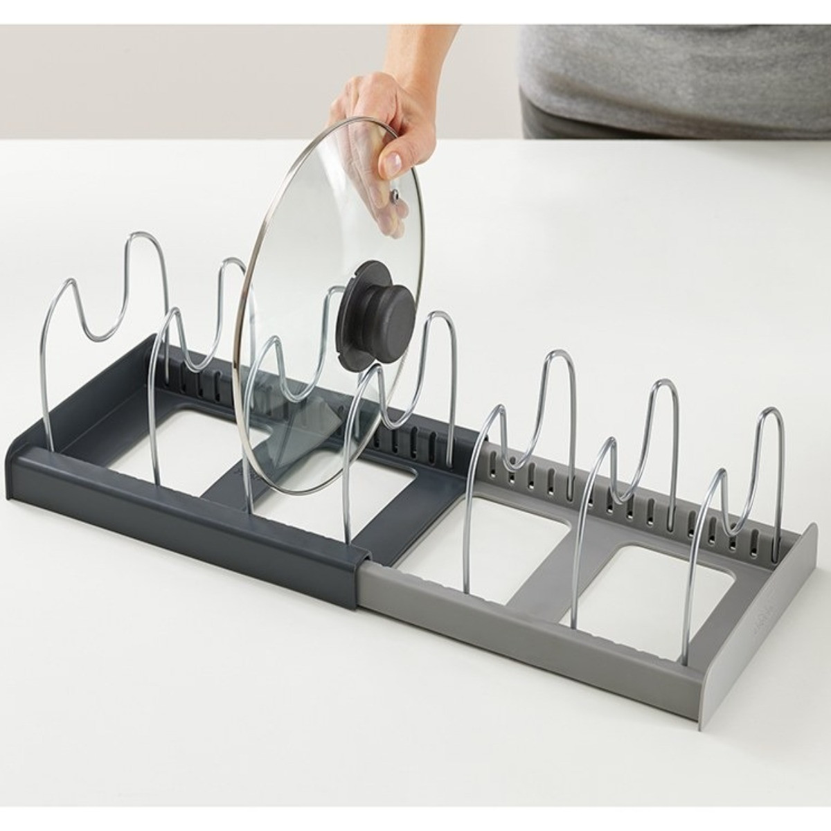 Полиця-органайзер для посуду розсувна DrawerStore 30-56 х 20.4 х 14.7 см (R93752)