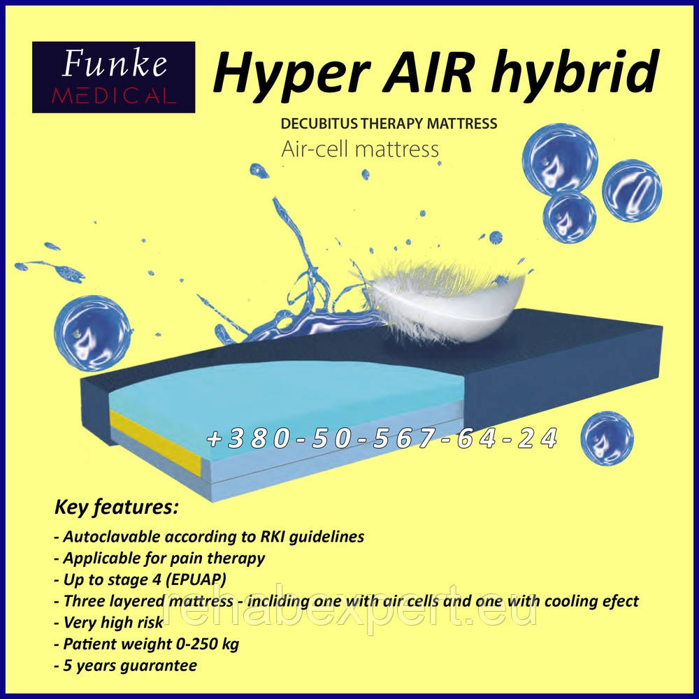 Протипролежневий матрац Funke Medical Hyper Air Hybrid Anti-Bedstore Mattress to Stage 4 (EPUAP) 120 см