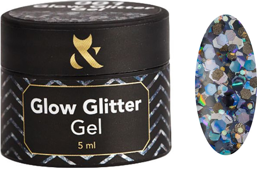 Глітер для дизайну Glow Glitter Gel No008 F.O.X, 5 мл