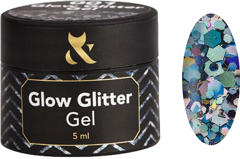Глітер для дизайну Glow Glitter Gel No009 F.O.X, 5 мл