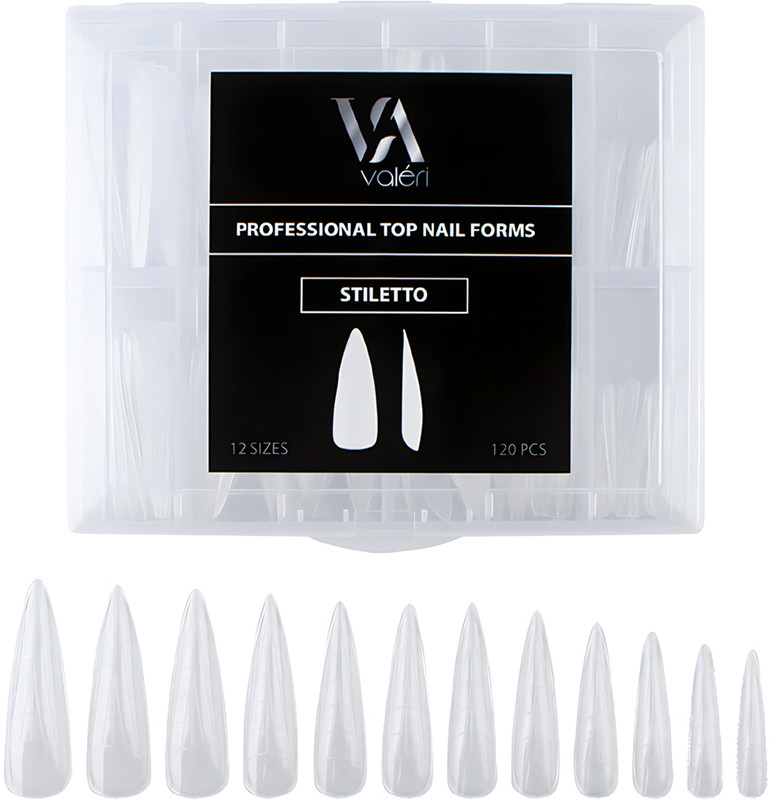 Верхні форми для нарощування Nail Forms Forms Stiletto Valeri, 120 шт.
