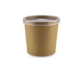 Крафтовий супник з кришкою СТАНДАРТ 480 мл, упаковка 50 шт