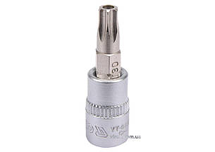 Головка торцева YATO квадрат 1/4 "TORX" Т30, L= 37 мм [150/600]
