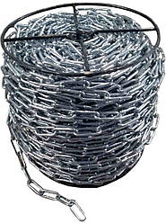 Ланцюг з довгою ланкою оцинкований ТМ "VIROK" DIN 5685C; Ø= 5 мм, 25 кг, l= 62 м ± 1,0% (TR)