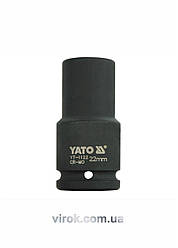 Головка торцева ударна 6-гранна YATO : подовжена, квадрат 3/4", М= 22 мм, L= 90 мм [9/36]