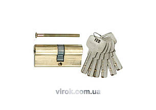 Серцевина замка VOREL латунна асиметрична, l=87мм,  36/51мм 6 ключів [12/72]