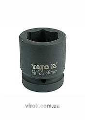 Головка торцева ударна 6-гранна YATO : квадрат 1", М = 36 мм, L = 65 мм [6/24]