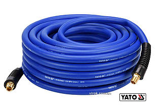 Шланг пневматичний гібридний (ПВХ+БНК) YATO: Ø12.5мм x 20м, Ø=3/8", тиск ≤ 2 MPa, різьбов. з'єдн.[5]
