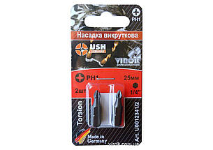 Насадка викруткова PHILIPS PH1 25 мм для ремонту електроніки 2 шт в блістері