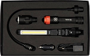 Ліхтар YATO 3 в 1 акумуляторний для ремонту оглядовий ліхтарик лампа майстерні з футляром