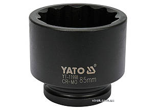 Головка торцева ударна 12-гранна YATO : квадрат 1", М= 85 мм, L = 102 мм [4]