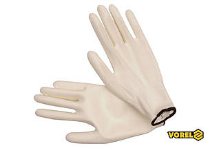 Рукавиці робочі VOREL: білі, поліестер покритий поліуретаном, розмір 10 [12/120]