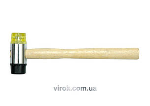 Молоток гумa-пластик VOREL з дерев'яною ручкою, Ø=35мм [30/60]