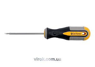 Викрутка плоска VOREL : SL2 х 75 мм. Cr-V [12/96/384]