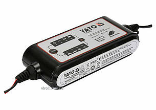 Перетворювач напруги YATO з мережі 230 В AC в 6-12В DC,для заряджання акумуляторів;4А,5-120 АГод(DW)