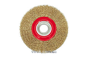 Щітка-крацовка для точильного верстата VOREL латунна. сталь, Ø-200мм [12/24]