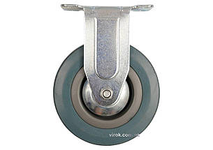 Колесо до візка Ø=100мм, b=26 мм VOREL; сіра гума, зі штивною опорою; h=134 мм, навантаж.-45 кг [38]