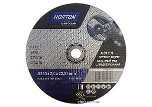 Диск відрізний по металу NORTON-DIY; Ø= 115/ 22,2 мм, h= 1,0 мм