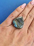 Лабрадор крапля камінь без оправи. Кабошон натуральний лабрадор 27*23,5*6 мм.. Індія., фото 3