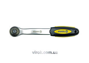 Тріщатка VOREL до головок торцевих, вигнута, квадрат 3/8", L= 200 мм, 72T, CrV [6]