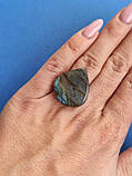 Лабрадор крапля камінь без оправи. Кабошон натуральний лабрадор 27*23,5*6 мм.. Індія., фото 8