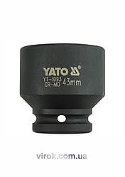 Головка торцева ударна 6-гранна YATO : квадрат 3/4", М= 43 мм, L= 57 мм [4/16]