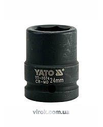 Головка торцева ударна 6-гранна YATO : квадрат 3/4", М= 24 мм, L= 50 мм [16/64]