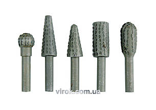 Фрези металеві по дереву та ДСП  VOREL, Набір, 5шт, Ø-6мм [25/200]
