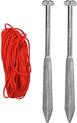 Кілки мулярські 2 шт. VOREL сталеві, Ø= 8 мм, l= 160 мм зі шнуром l= 10 м)(DW)