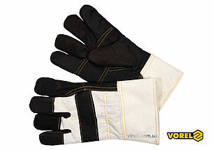 Рукавиці робочі VOREL : бавовна + екошкіра, розмір 11 [10/120]