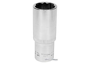 Головка торцева 12-гранна YATO : подовжена, квадрат 1/2", М= 23 мм, L= 77 мм [12/60/120]