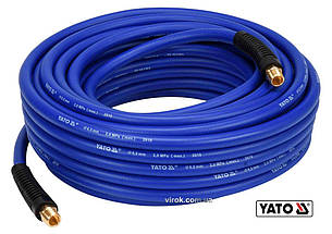 Шланг пневматичний гібридний (ПВХ+БНК) YATO: Ø6.5мм x20м, Ø=1/4", тиск ≤ 2 MPa, різьбов. з'єдн. [5]