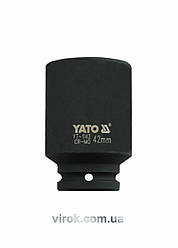 Головка торцева ударна 6-гранна YATO : подовжена, квадрат 3/4", М= 42 мм, L= 90 мм [4/16]